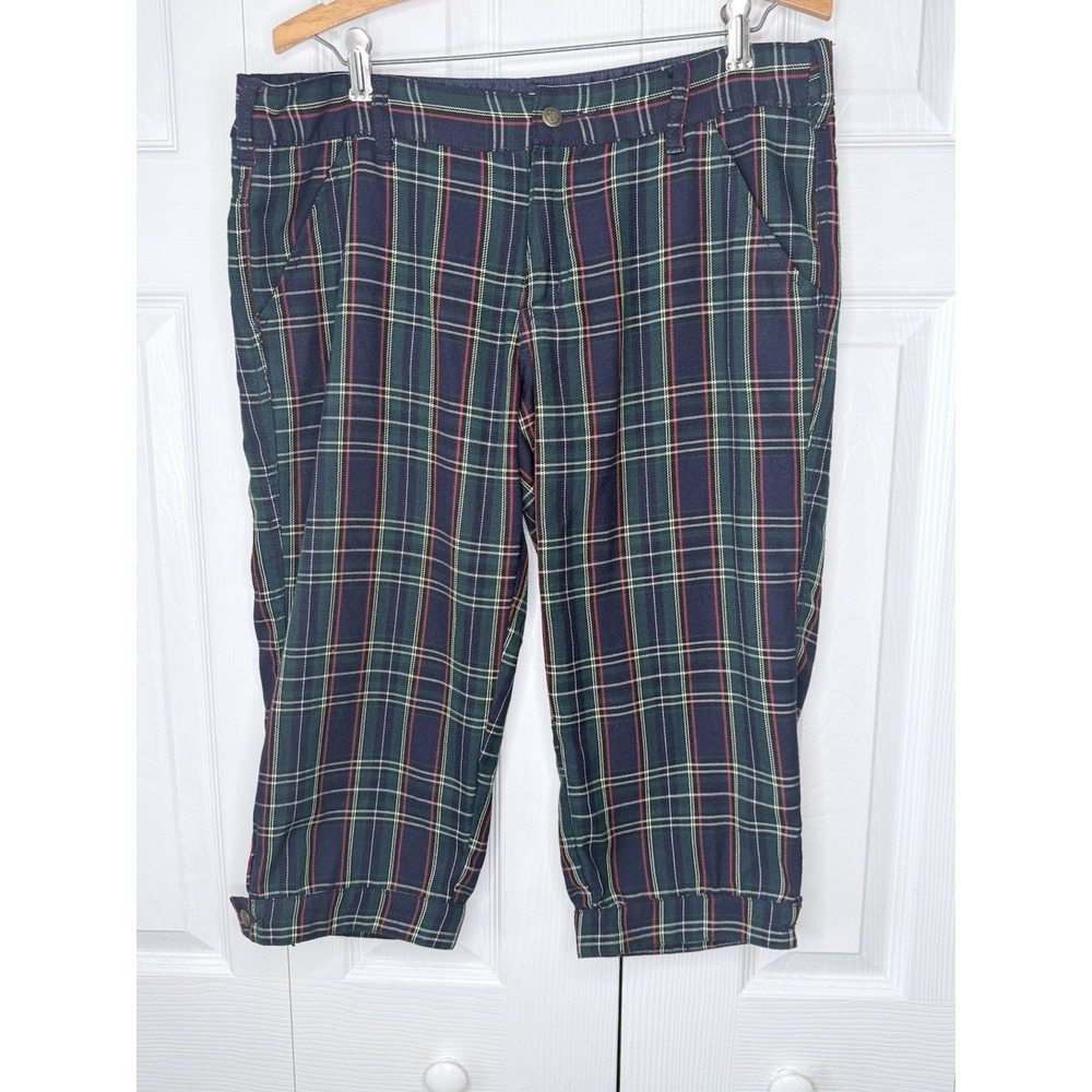 Vtg TRIPLE FIVE SOUL‎ Tartan Plaid Knickers Crop Pants Women 10 Lined Capris Y2K